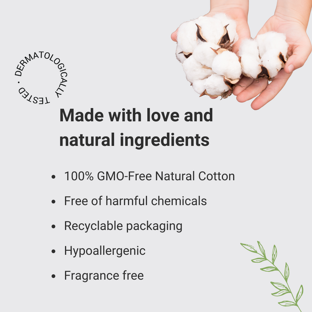Veeda Natural All-Cotton Feminine Wipes with Vitamin E, for Sensitive Skin,  20 Count 